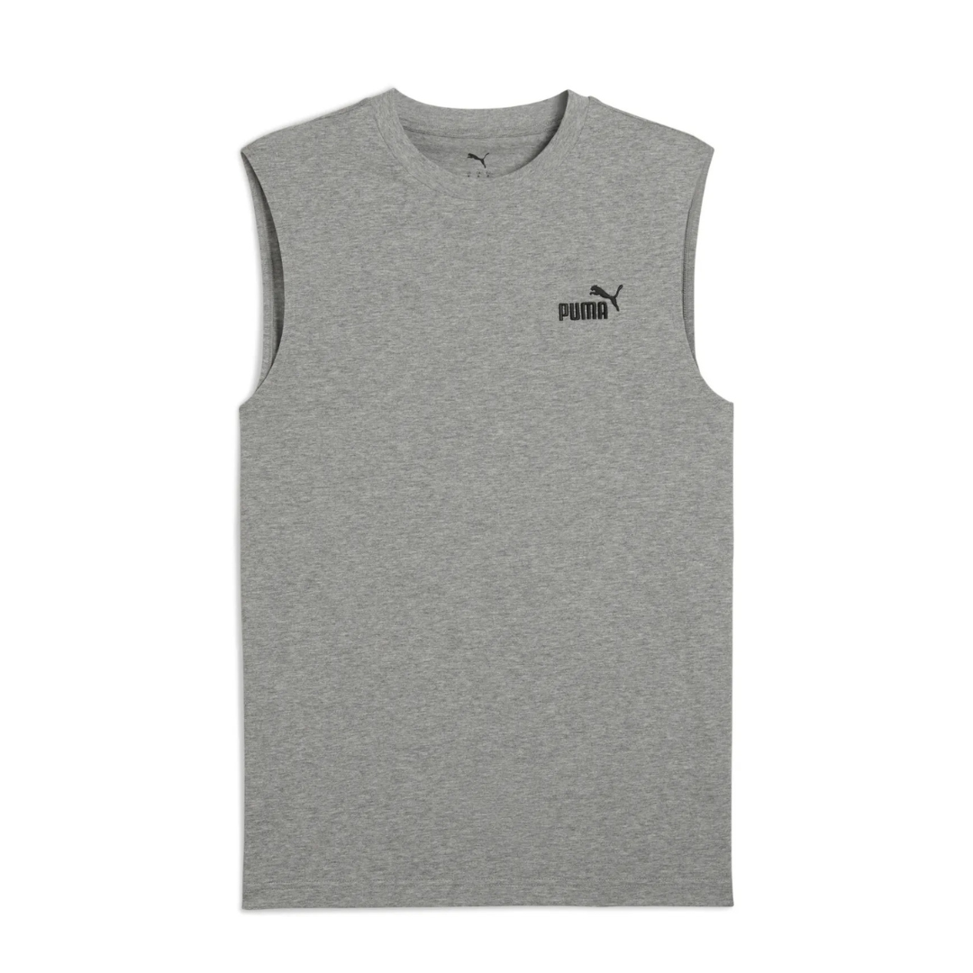 Puma Essentials No. 1 Logo Sleeveless Tee Men T-shirt Grey 682626-03