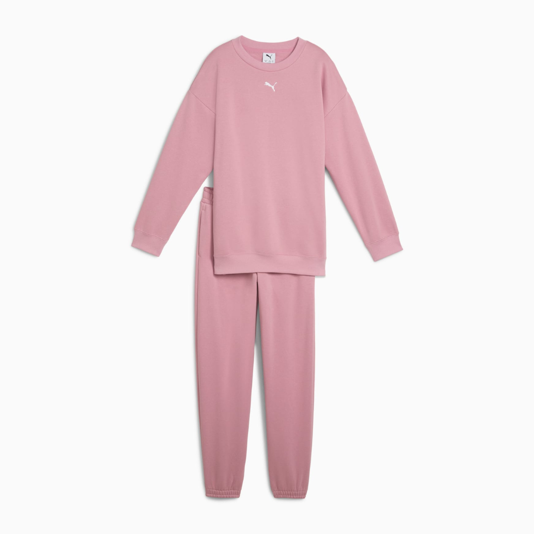 Puma Loungewear Oversized Sweat Suit Girls Set Pink 689727-65