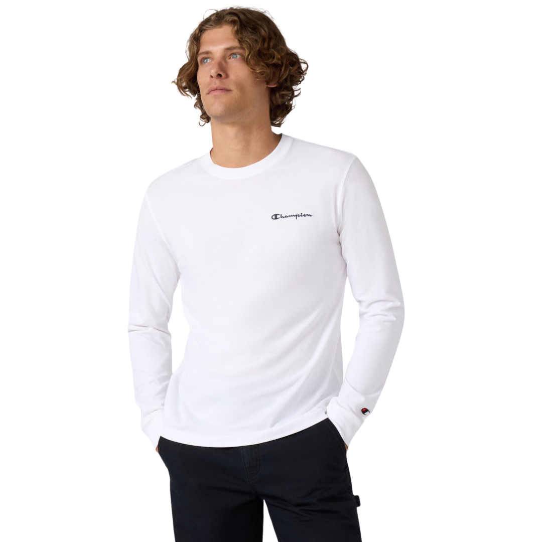 Champion Men Crewneck Long Sleeve T-shirt White 221799-ww001