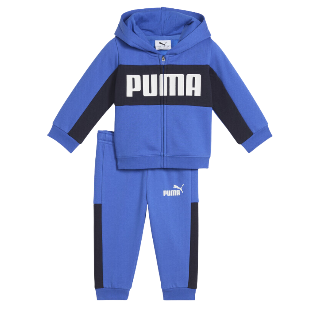 Puma Minicats Essentials Block Hooded Full Zip Fleece Set Infant Baby Girl Blue 689730-13