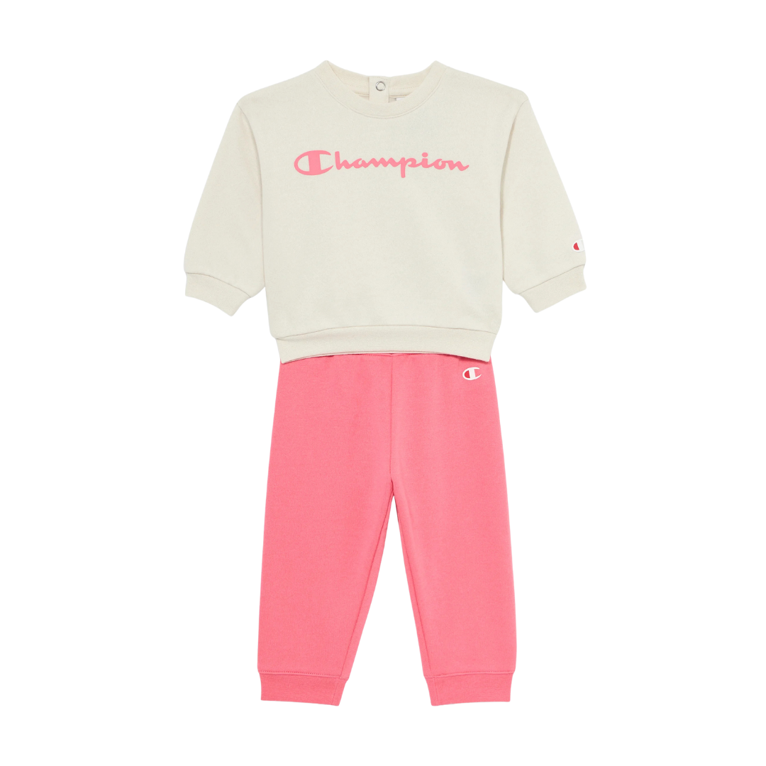 Champion Infant Girls Tracksuit Set Beige 405235-ww056