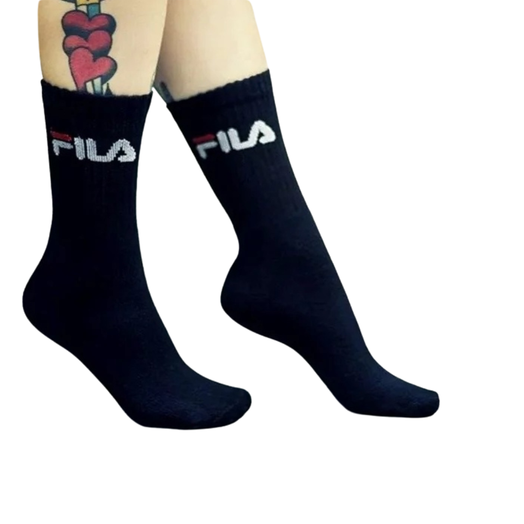 Fila Crew Tennis Nos F.terry 7 Pairs Unisex Socks Black F9505-200