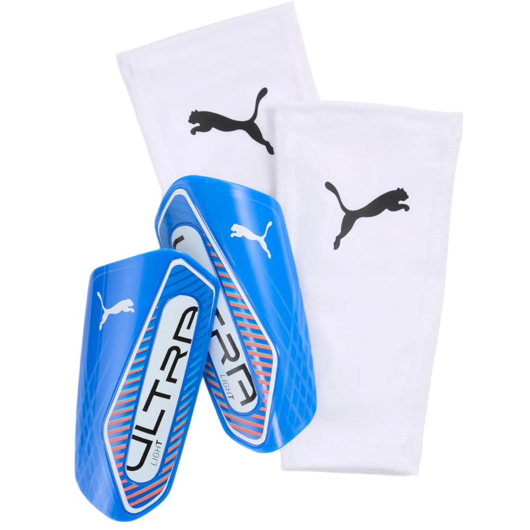 Puma Ultra Light Sleeve Football Player Shin Guards Blue 030989-04