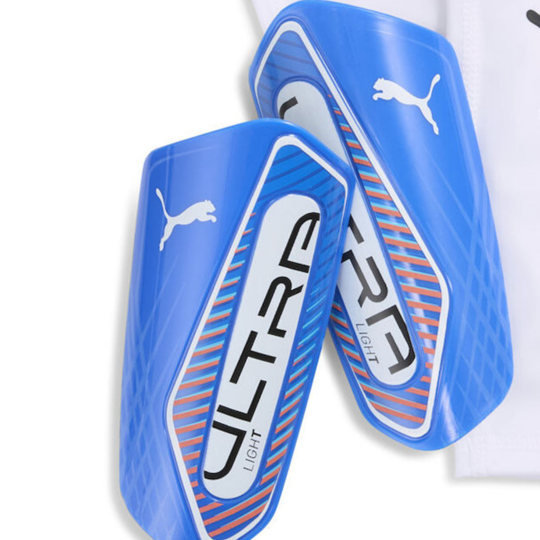 Puma Ultra Light Sleeve Football Player Shin Guards Blue 030989-04