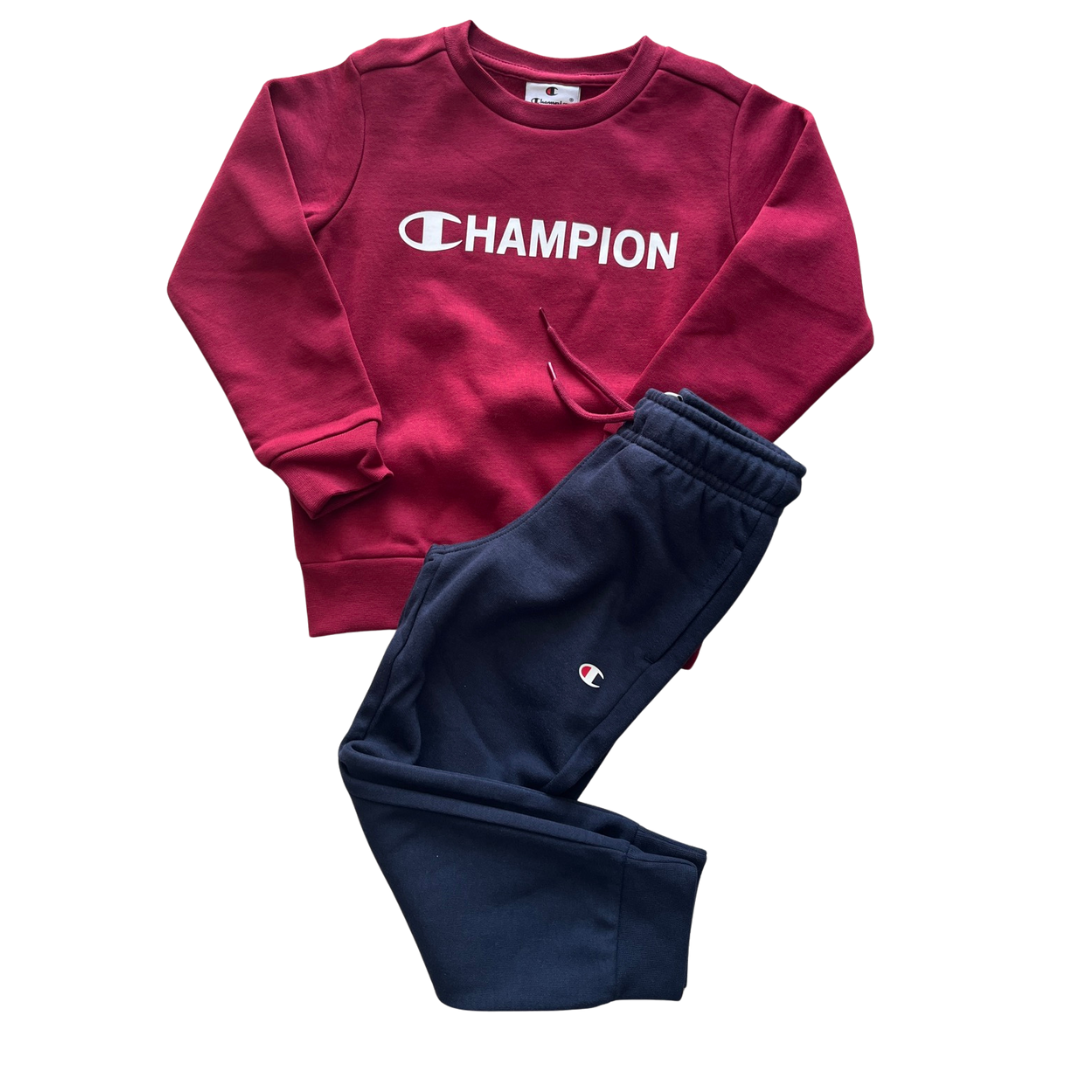 Champion Boys Crewneck Sweatsuit Tracksuit Set Bur 307263-rs525