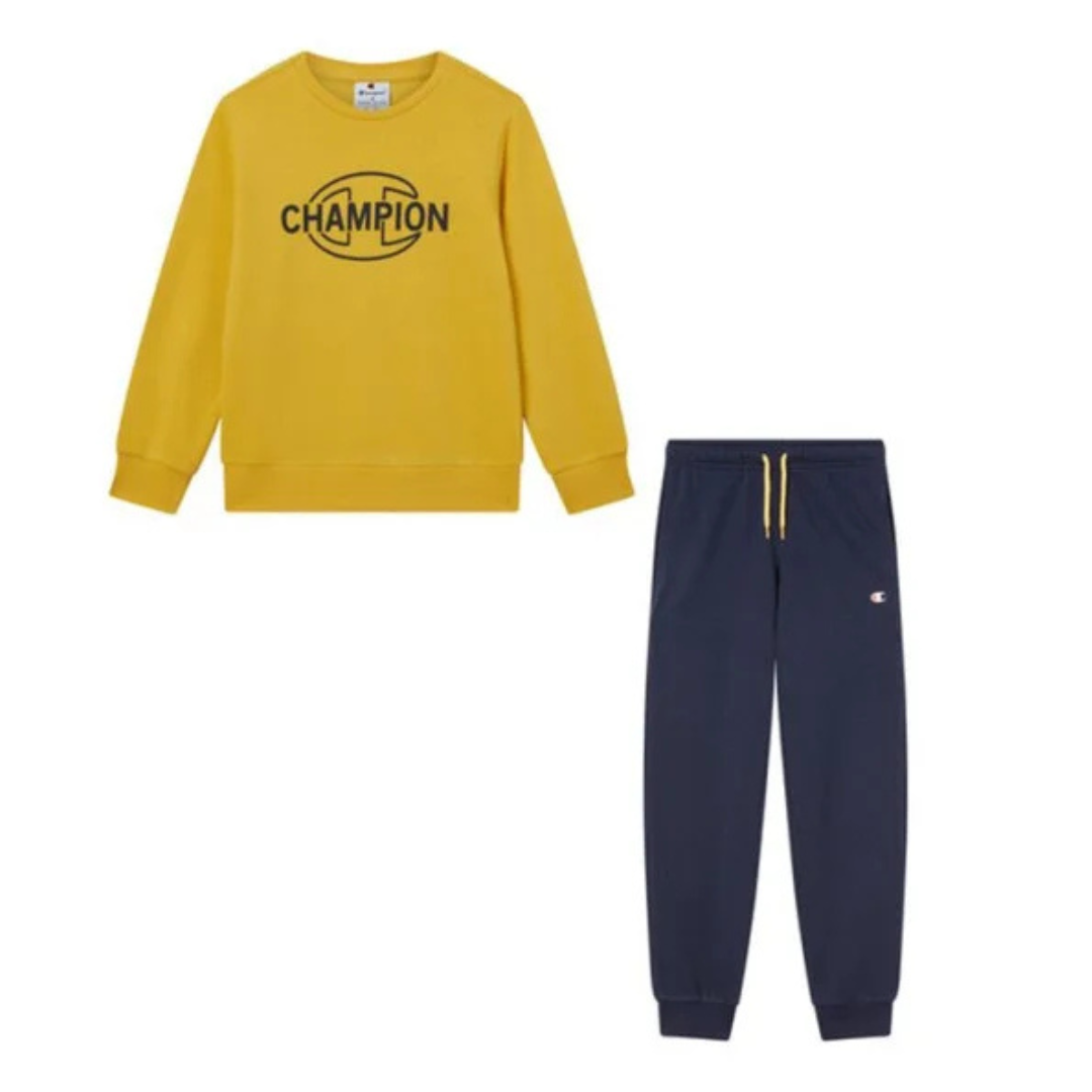 Champion Boys Crewneck Sweatsuit Tracksuit Set White 307263-WW001
