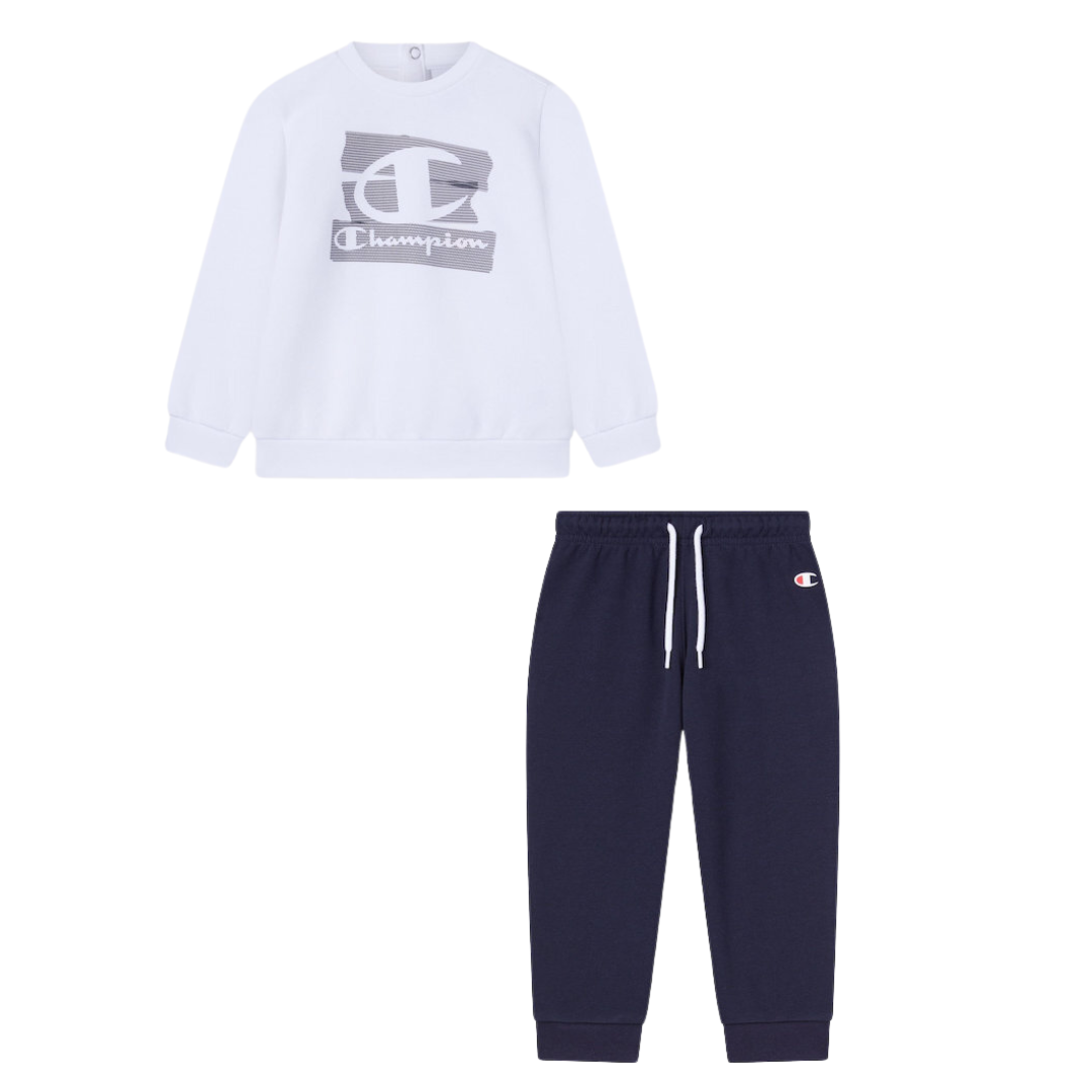 Champion Infant Boys Crewneck Suit Tracksuit Set White 307268-ww001