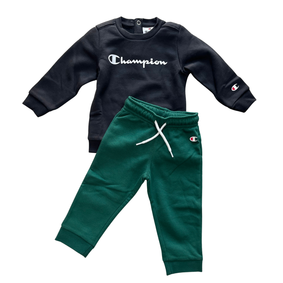 Champion Infant Boys Crewneck Suit Tracksuit Set Black 307327-KK001