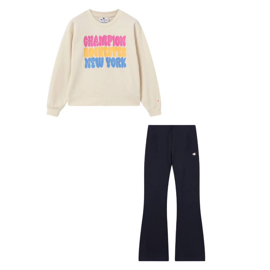 Champion Girls Sweatsuit Tracksuit Set Beige 405237-ww056