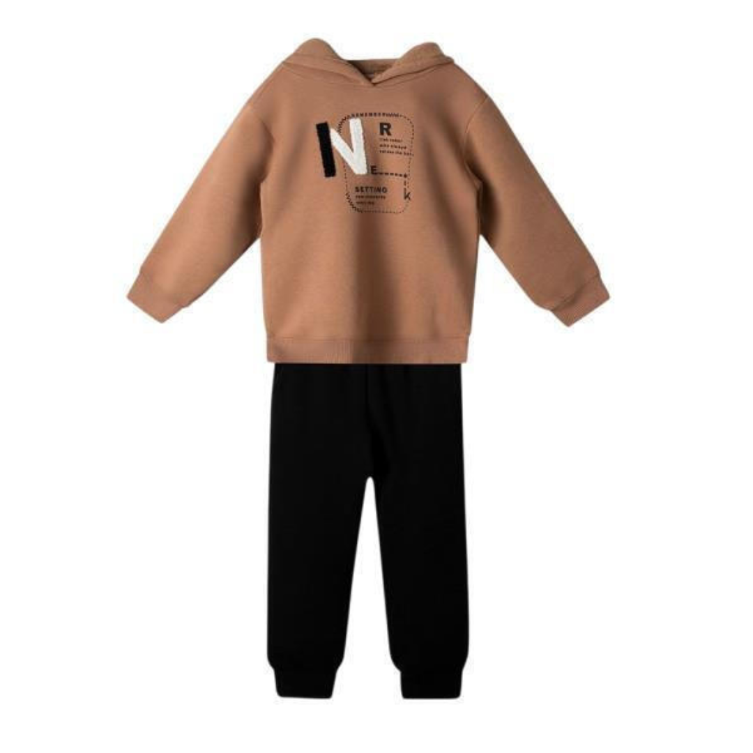 Nek Kids Wear Junior Boys Tracksuit Set Brown 161725-74