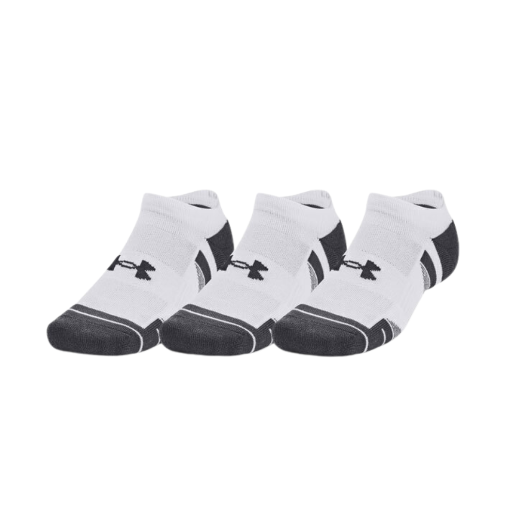 Under Armour Performance Tech 3 Pack No Show Unisex Socks White 1379503-100