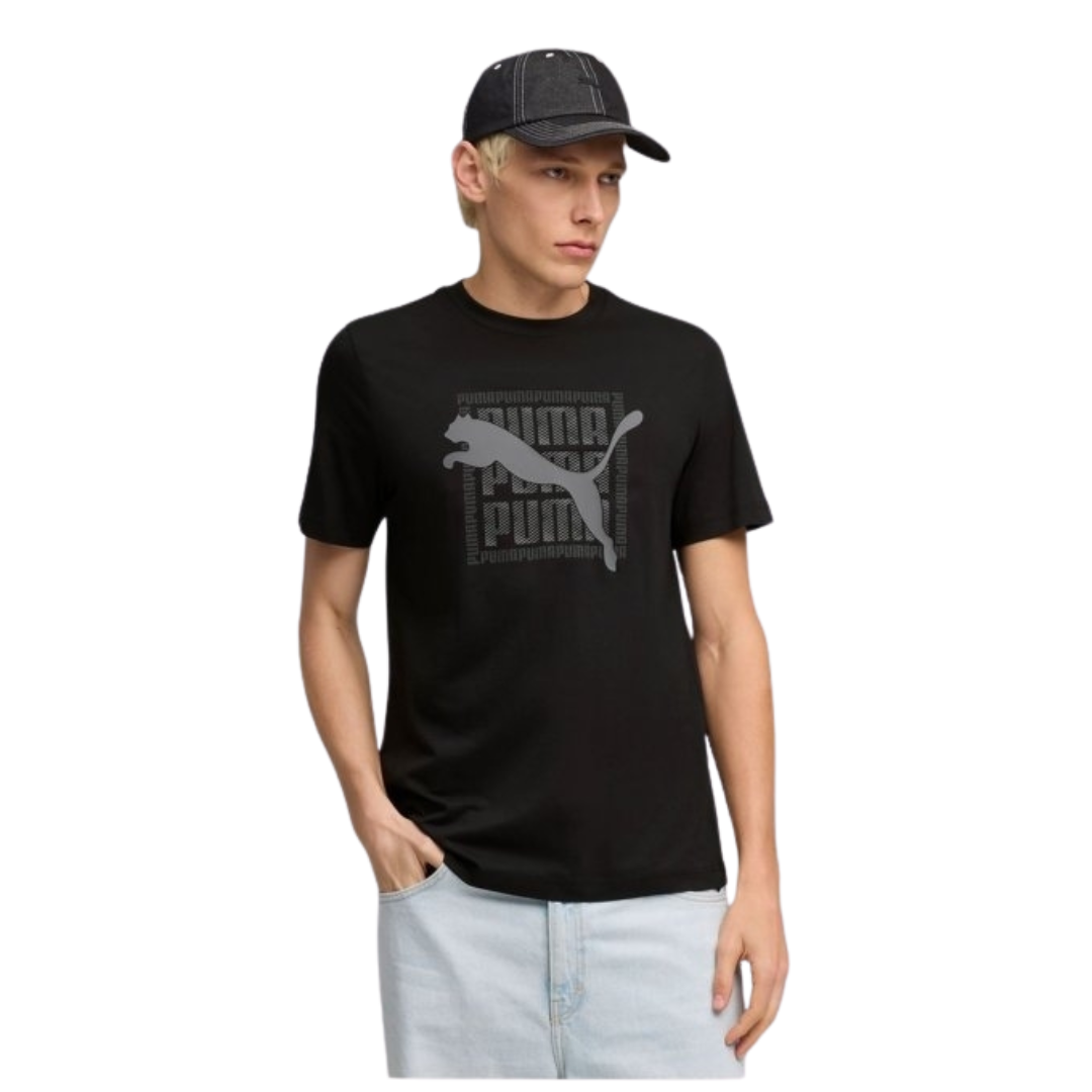 Puma Graphic Puma Wording Tee Men T-shirt Black 691775-01