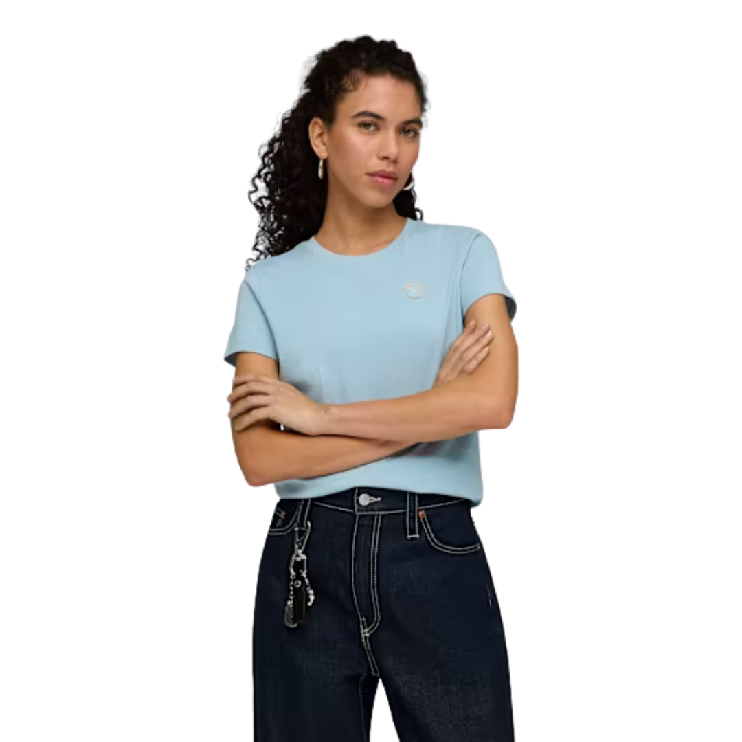Puma Essentials Elevated Tee Women T-shirt Blue 691855-47