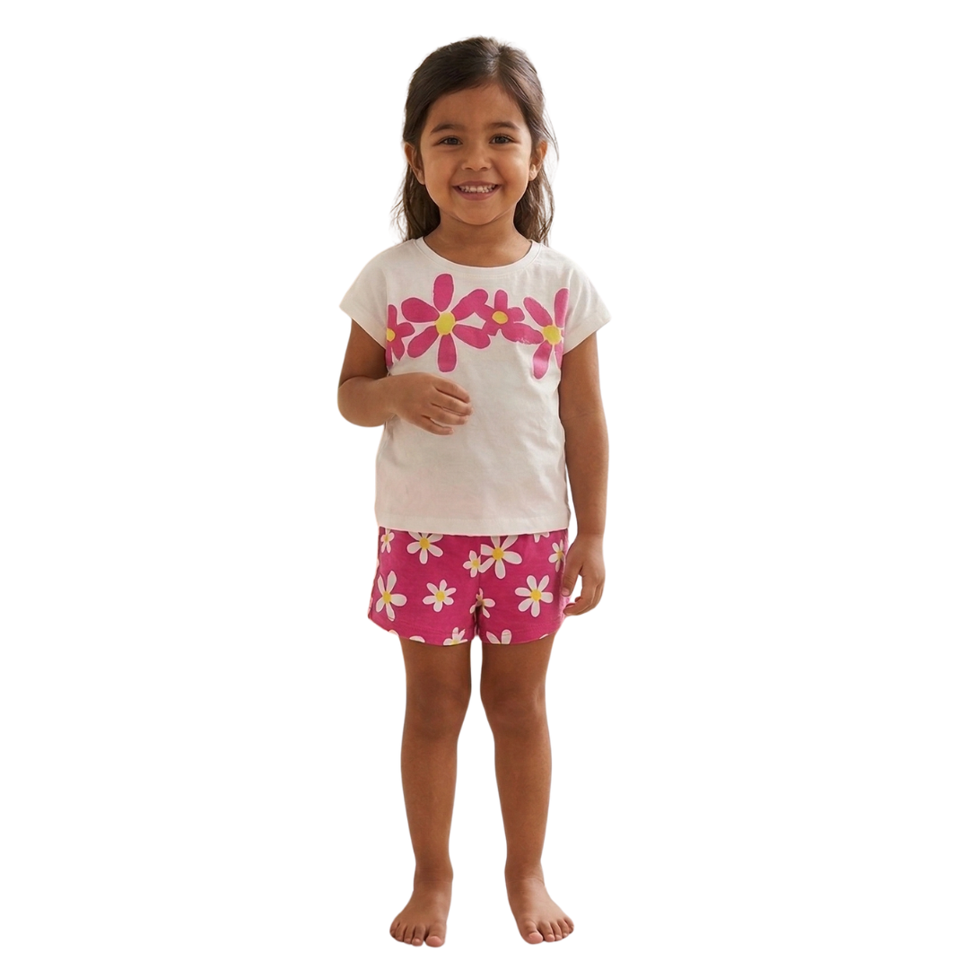 Nek Kids Wear Girls Short Set White 31826-138