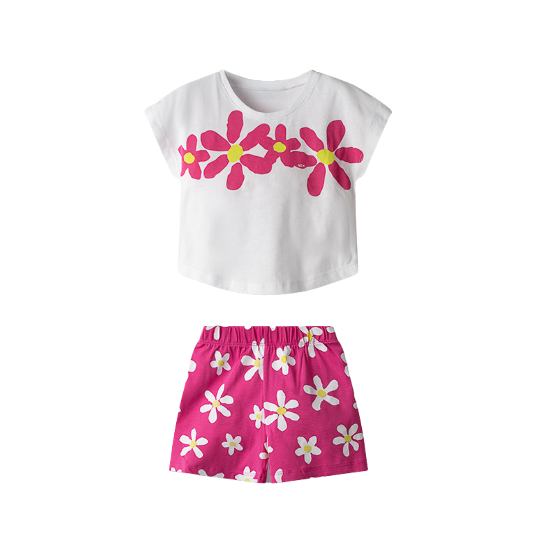 Nek Kids Wear Girls Short Set White 31826-138