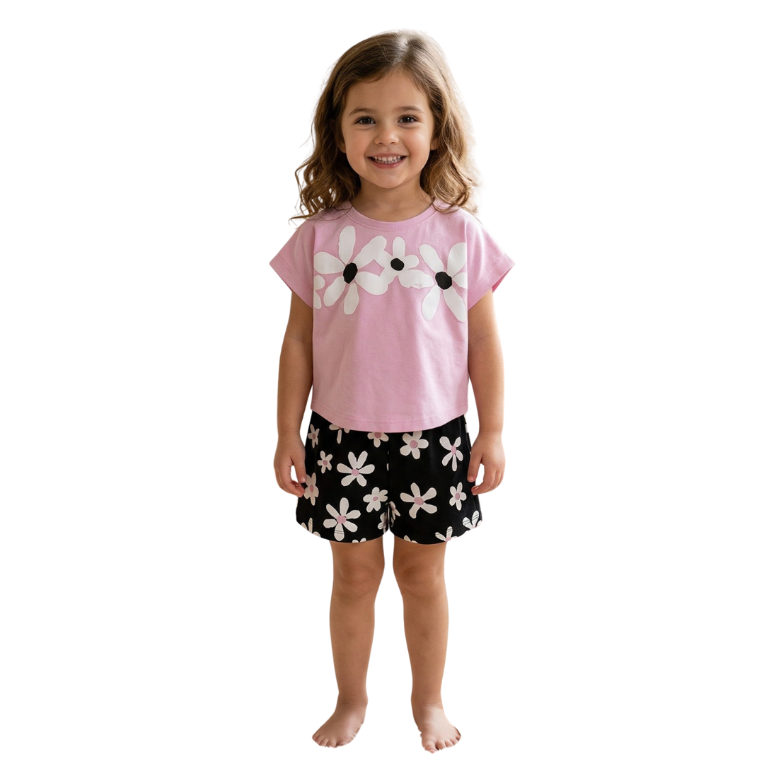 Nek Kids Wear Girls Short Set Pink 31826-155