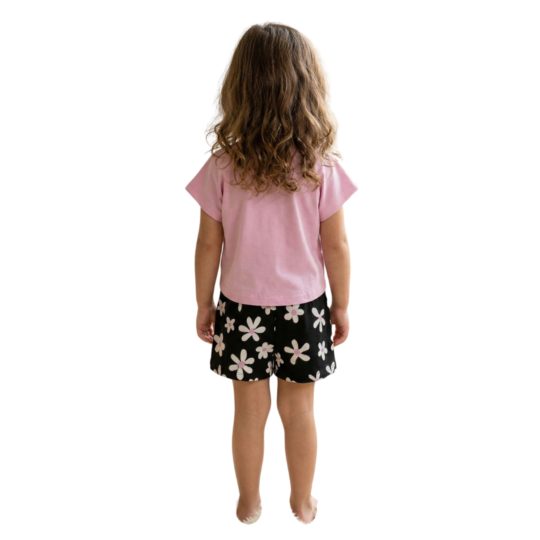 Nek Kids Wear Girls Short Set Pink 31826-155