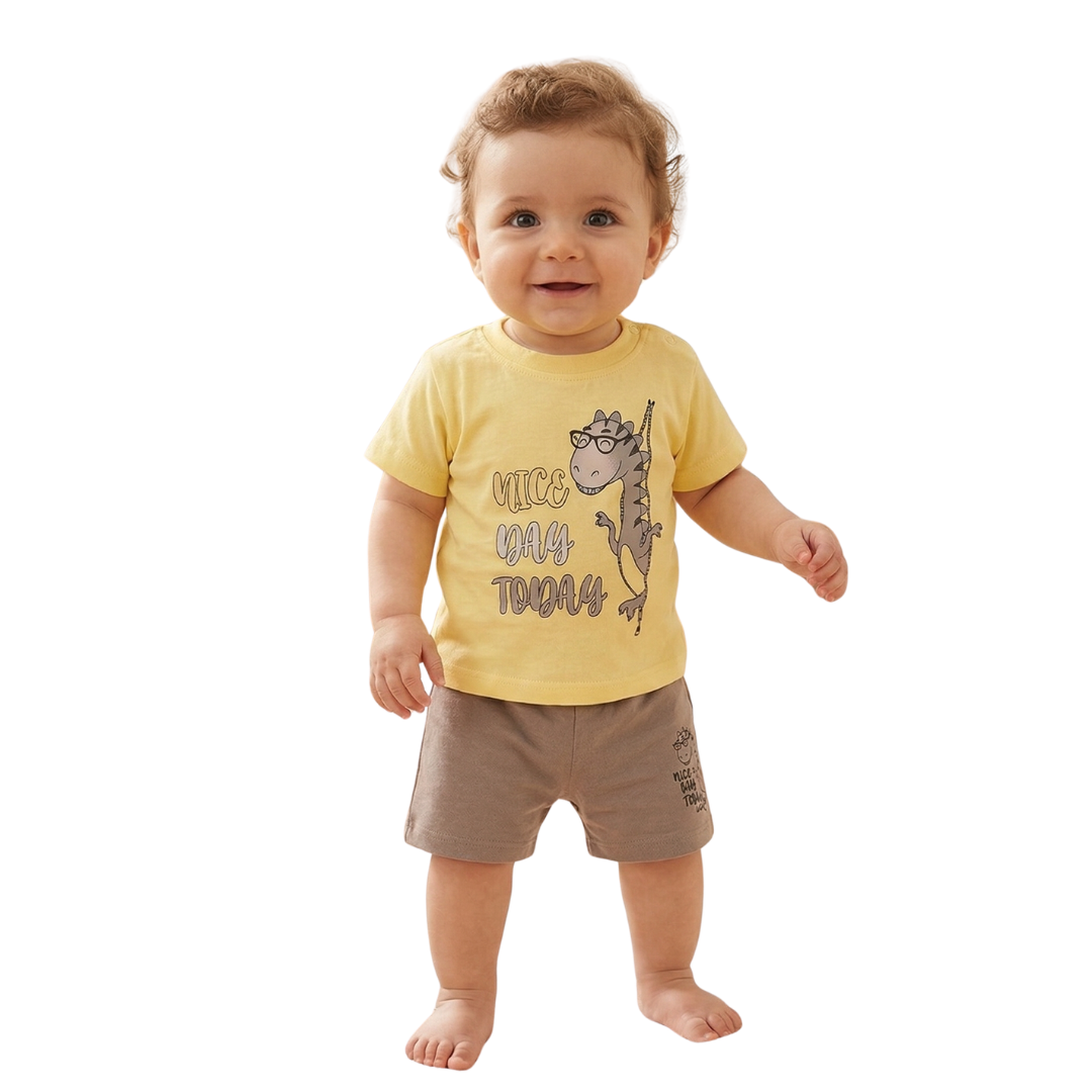 Nek Kids Wear Infant Boys Short Set Yellow 51026-66