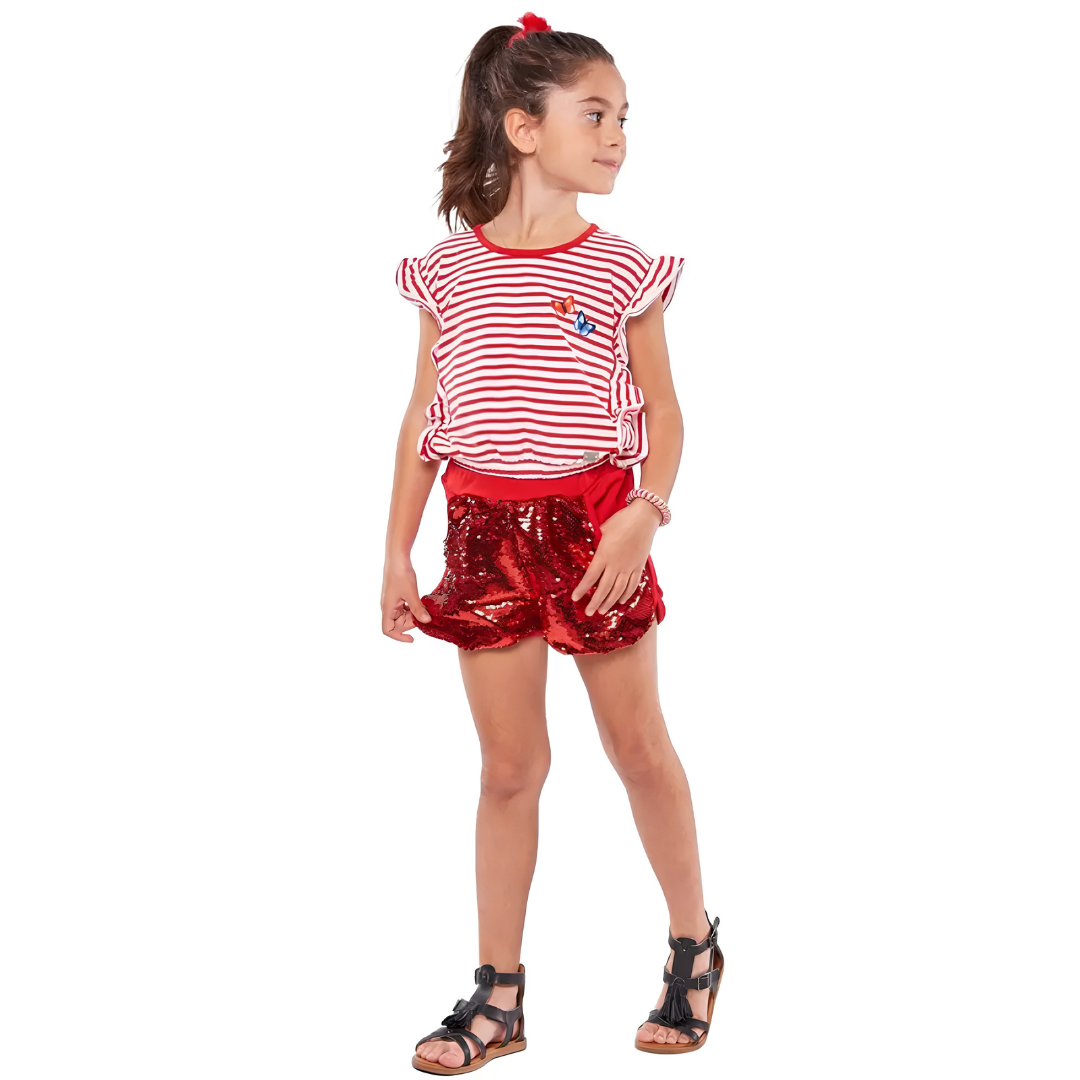 Ebita Girl Short Set Red 226308-re