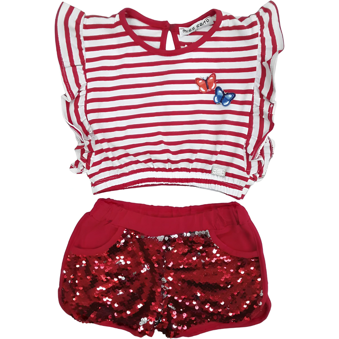 Ebita Girl Short Set Red 226308-re