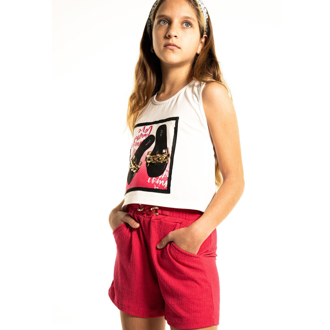 Ebita Girl Short Set White 242015-wh