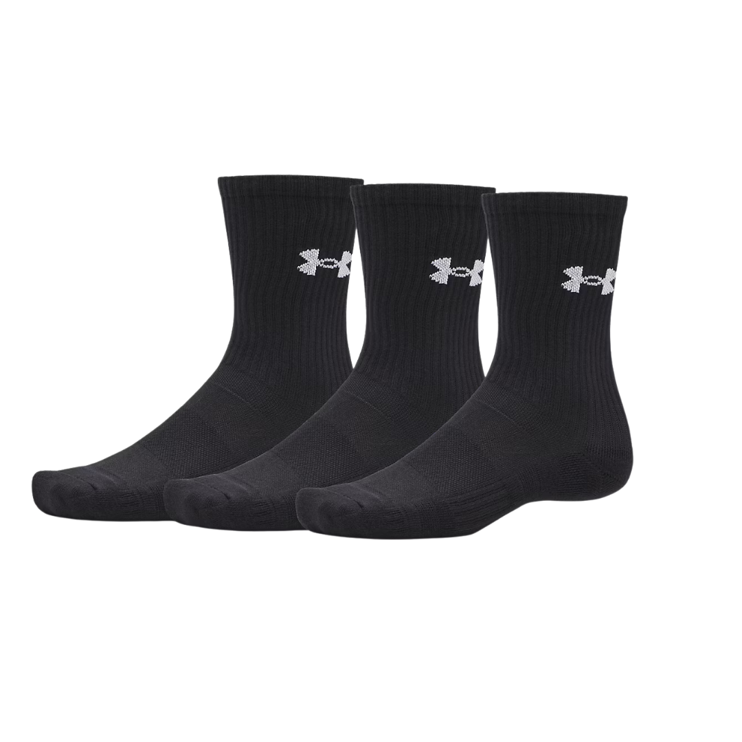 Under Armour Performance Cotton 3 Pack Unisex Socks Black 6009685-008