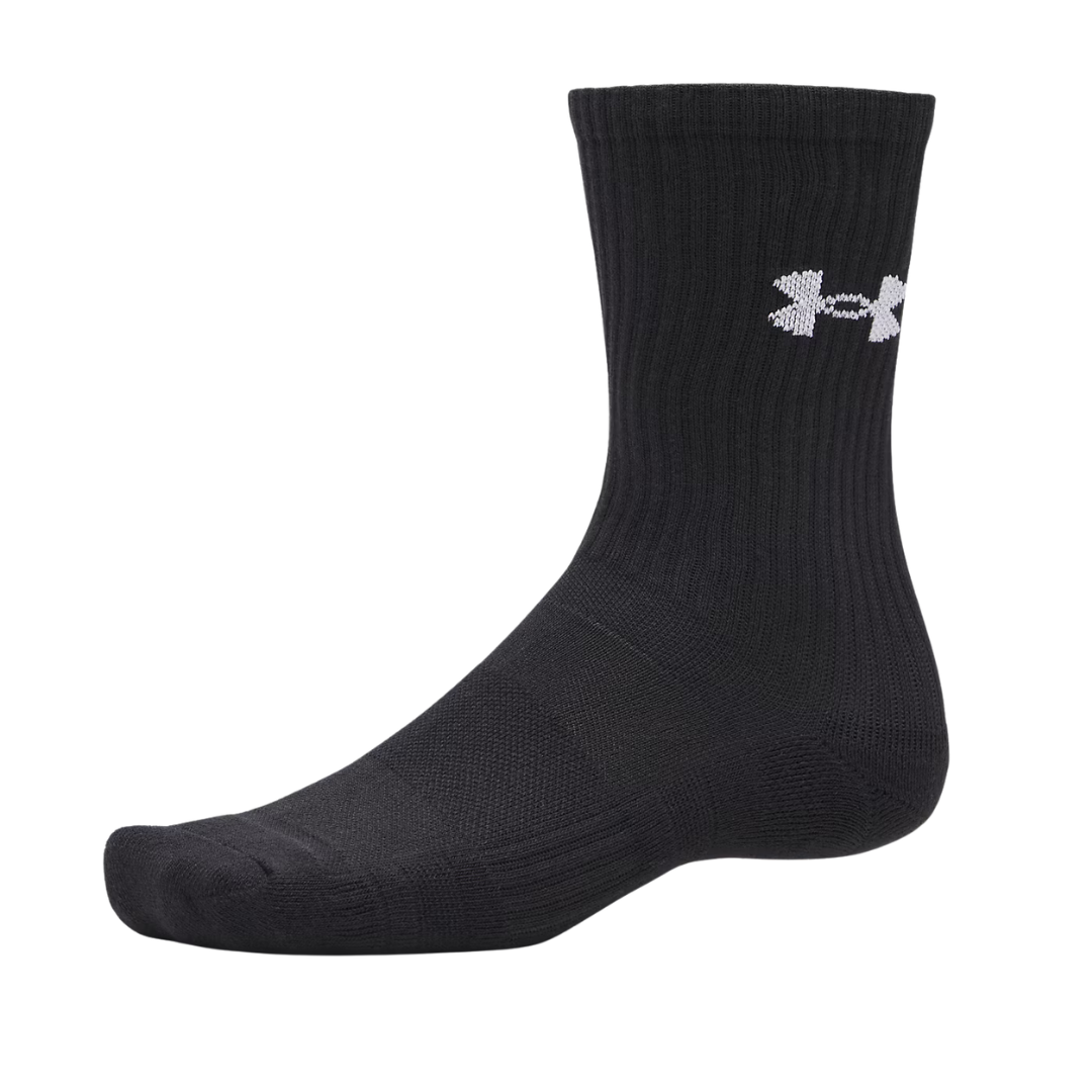 Under Armour Performance Cotton 3 Pack Unisex Socks Black 6009685-008
