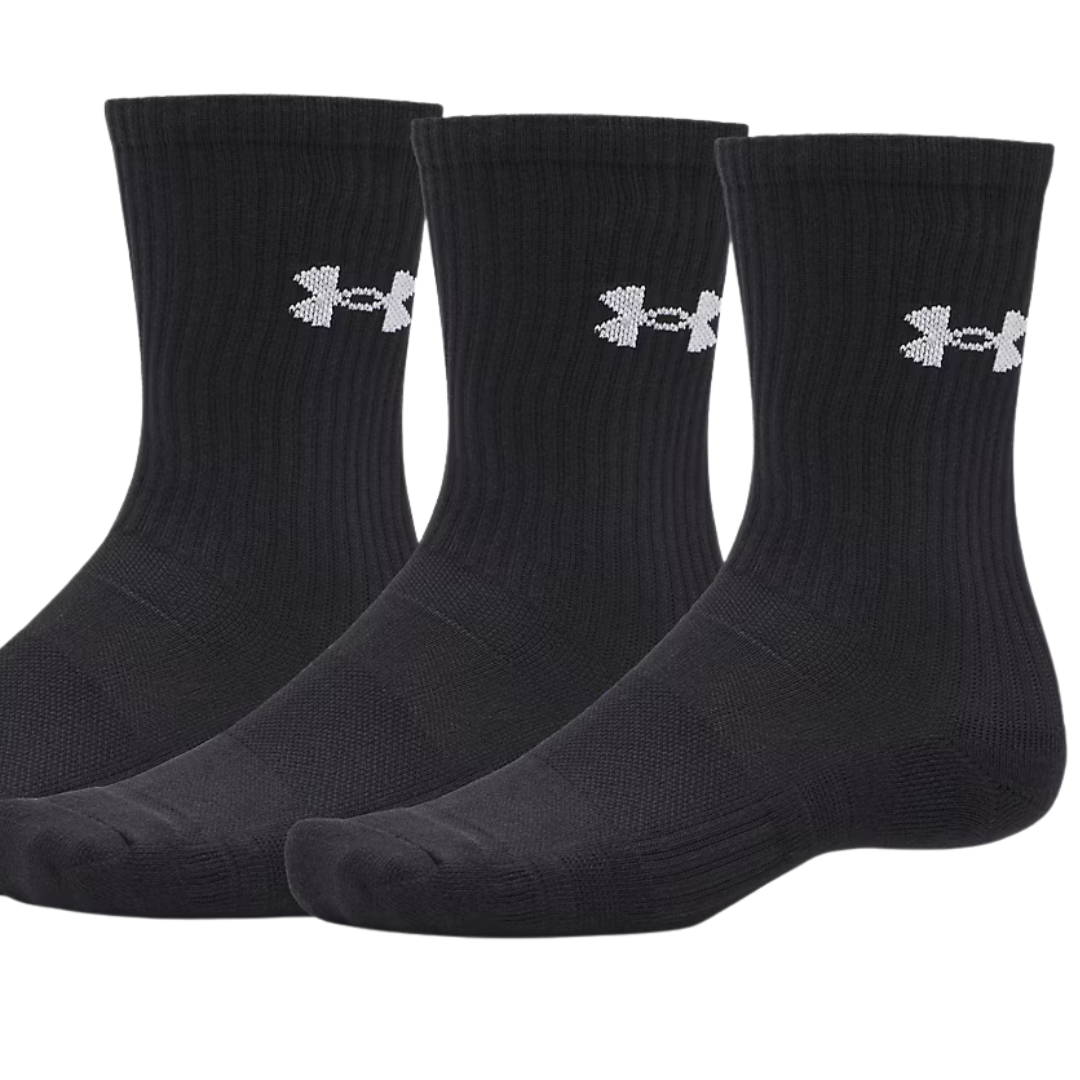 Under Armour Performance Cotton 3 Pack Unisex Socks Black 6009685-008