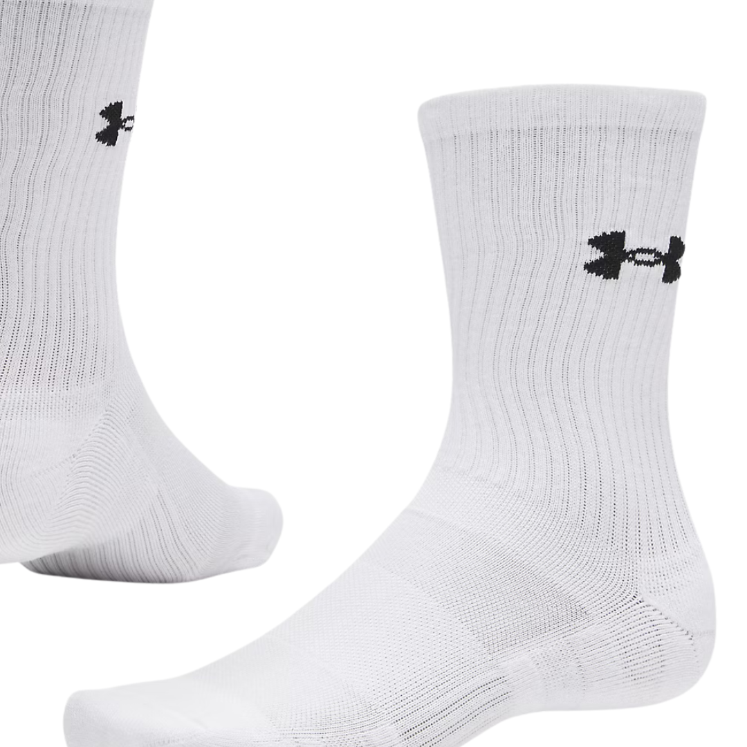 Under Armour Performance Cotton 3 Pack Unisex Socks White 6009685-100