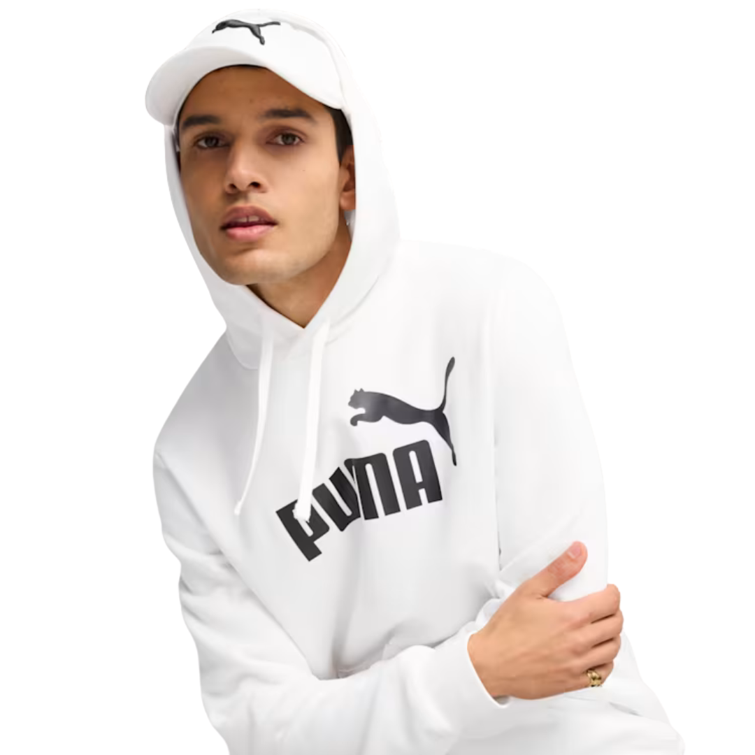 Puma Men Ess No. 1 Logo Hoodie Fleece White 682570-02