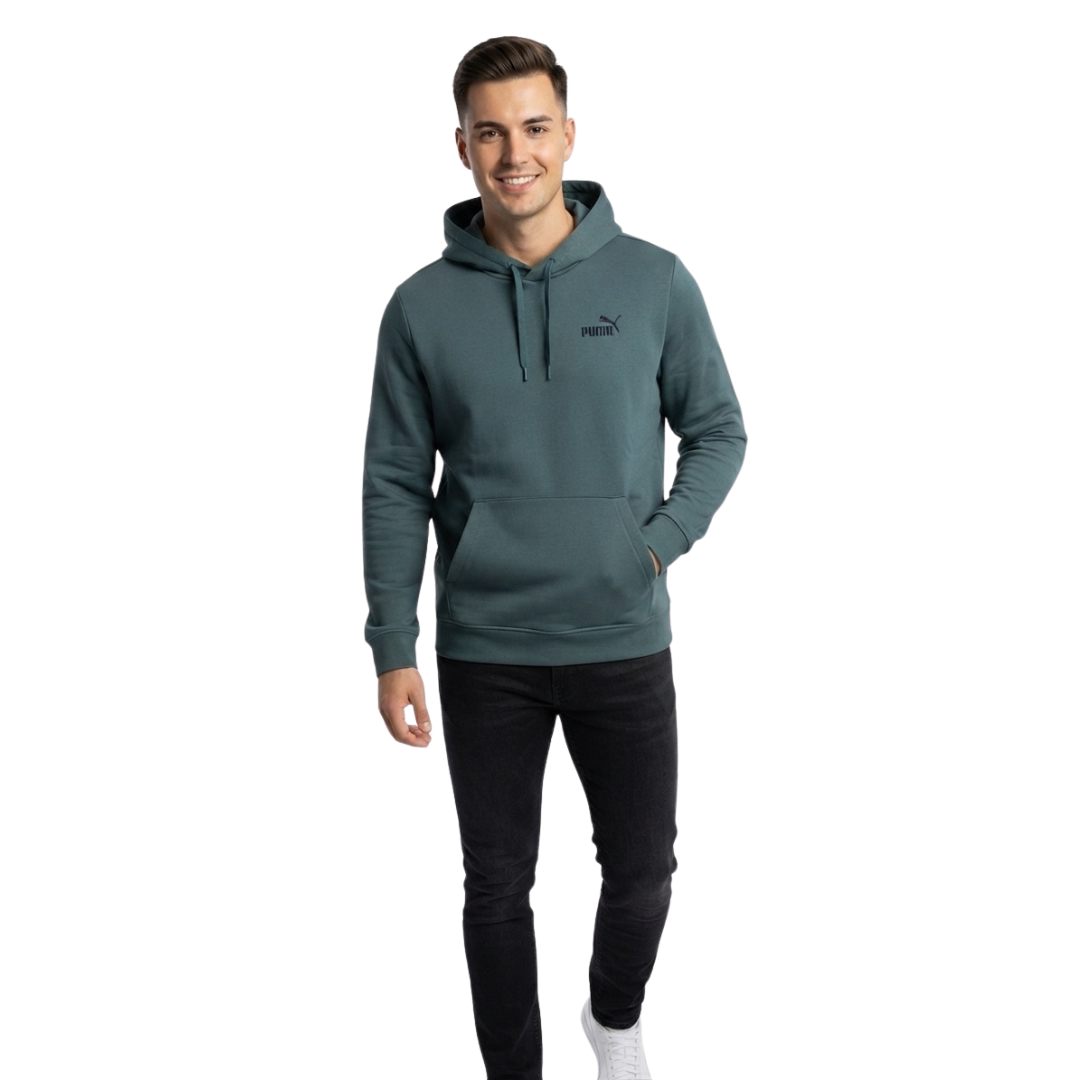 Puma Men Ess 2 Color Small No.1 Logo Hoodie Fleece Green 684718-90