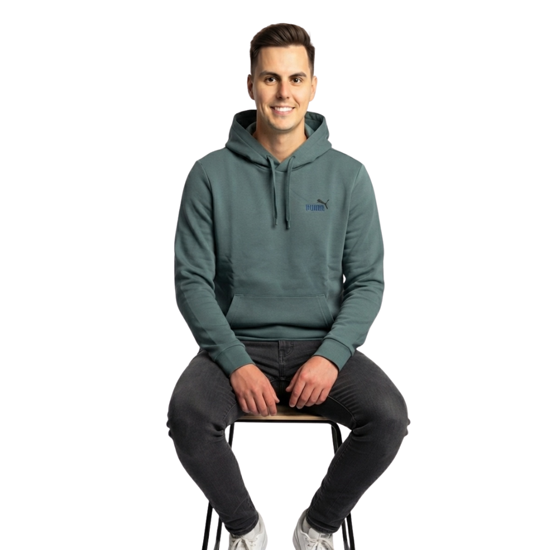 Puma Men Ess 2 Color Small No.1 Logo Hoodie Fleece Green 684718-90