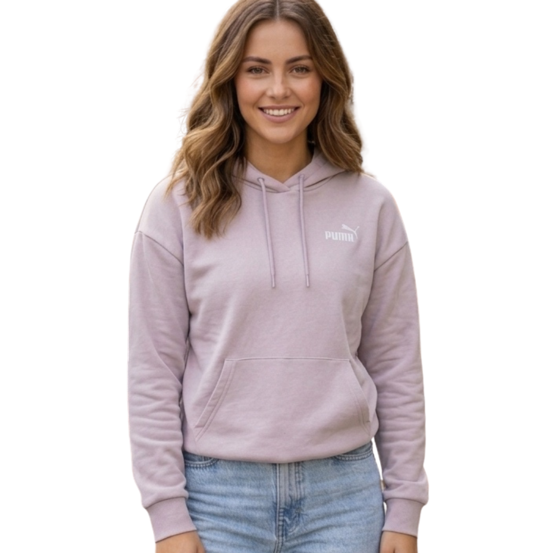 Puma Women Ess Small No. 1 Logo Comfort Hoodie Fleece Slim Fit Pink 682397-49