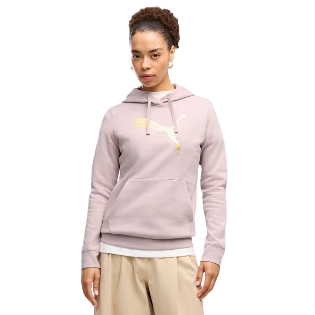Puma Women Ess Metallic Hoodie Fleece Pink 684996-49
