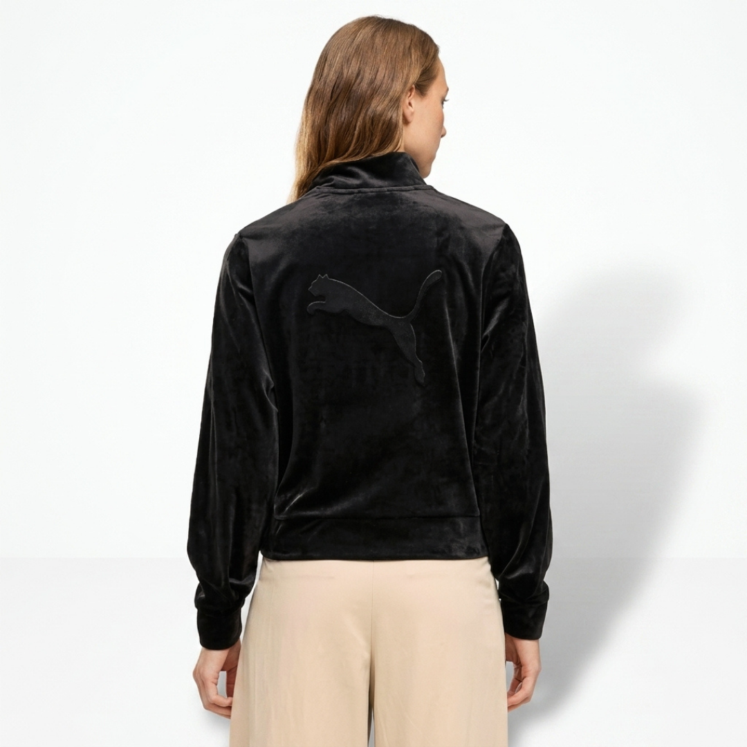 Puma Women Ess Elevated Velour Trackjacket Black 694021-01