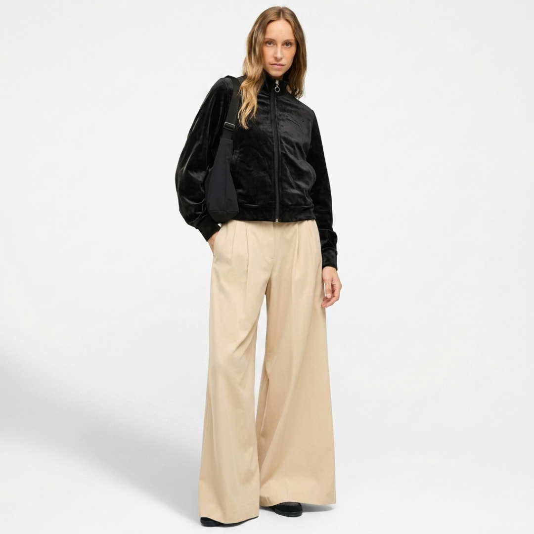 Puma Women Ess Elevated Velour Trackjacket Black 694021-01