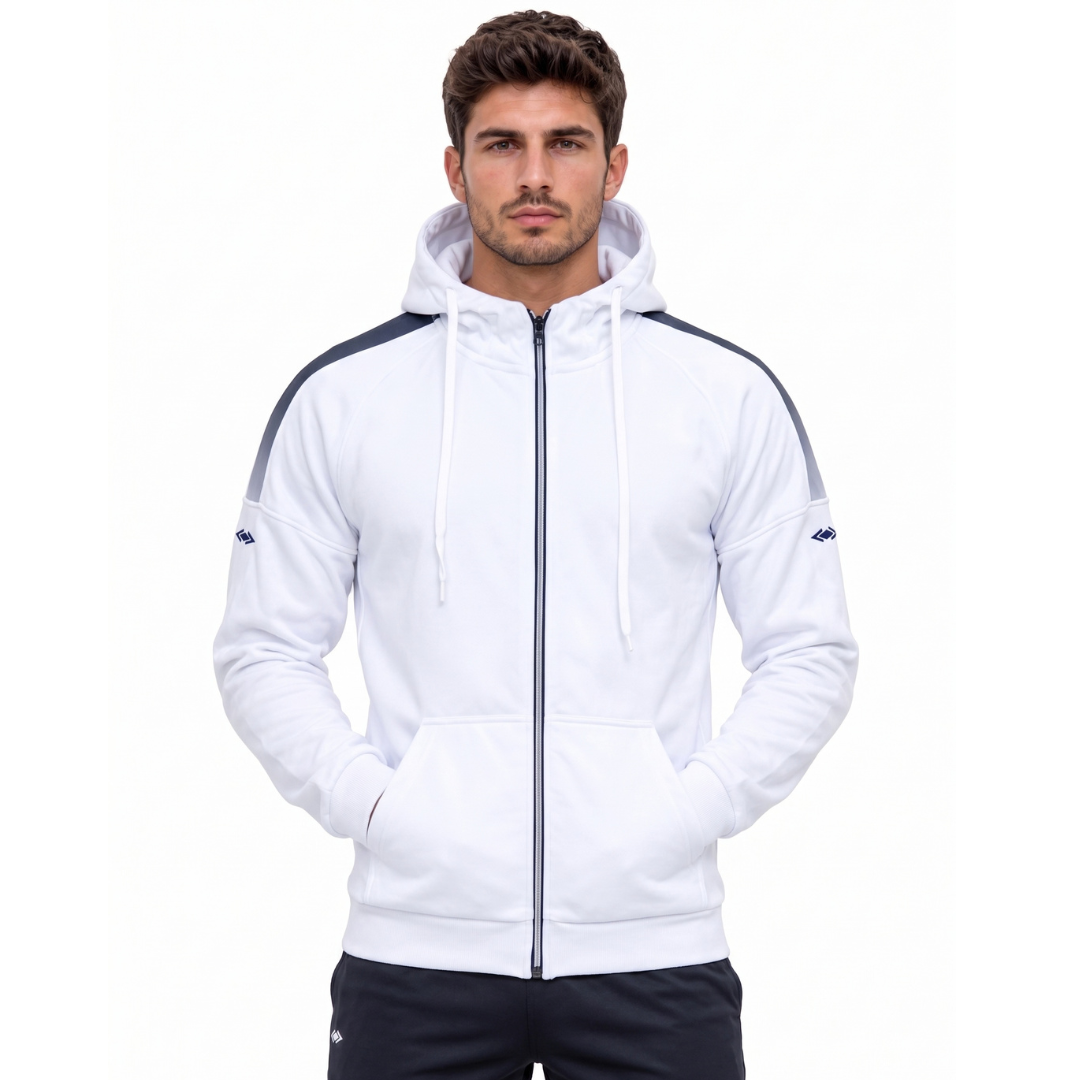 Cama Men Venus Sport Suits Full Zip Hoodie White 250