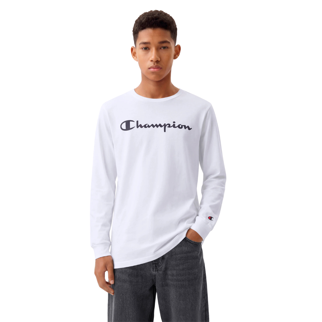Champion Boy Long Sleeve Shirt White 307325-ww001