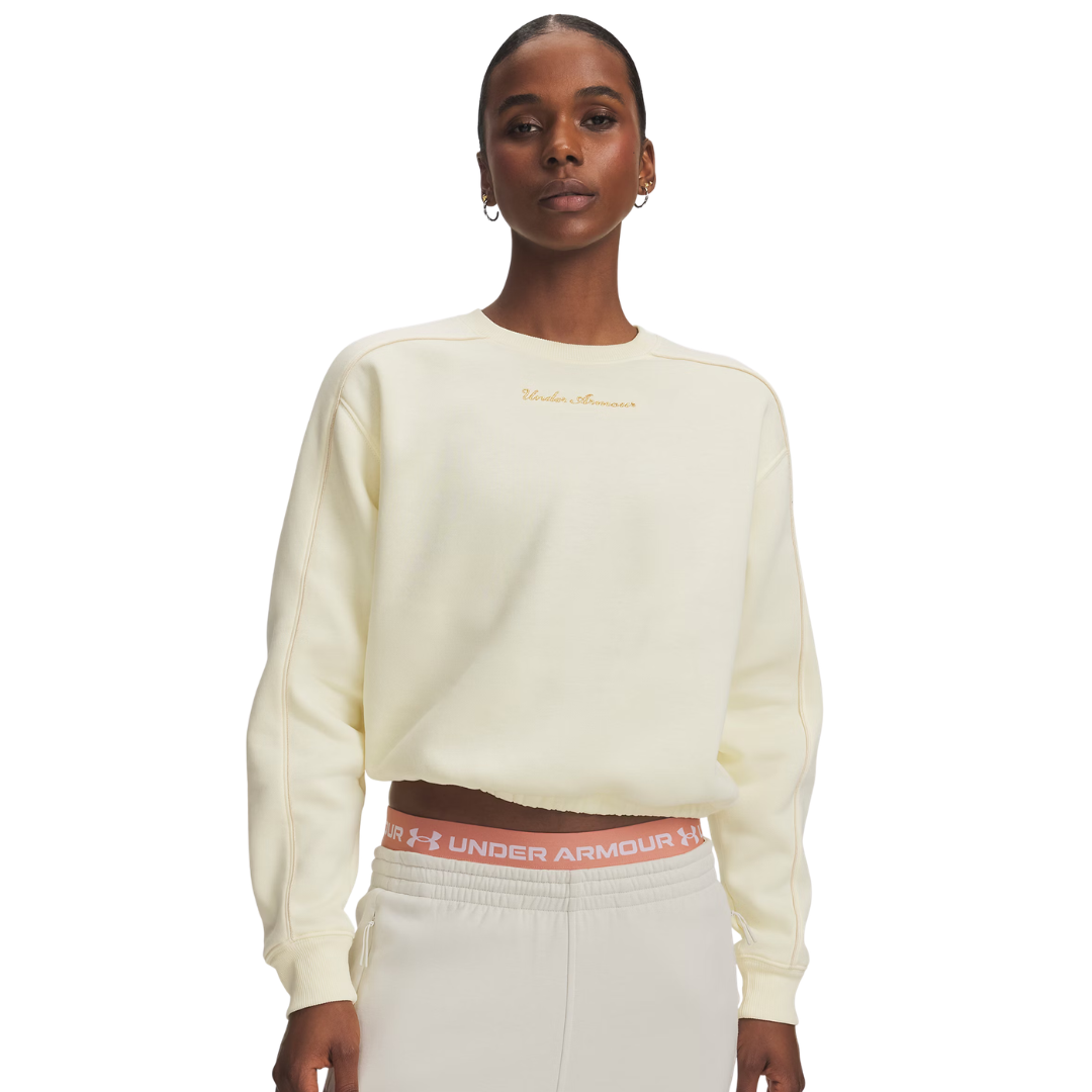 Under Armour Women Rival Shimmer Crew White 6013560-513