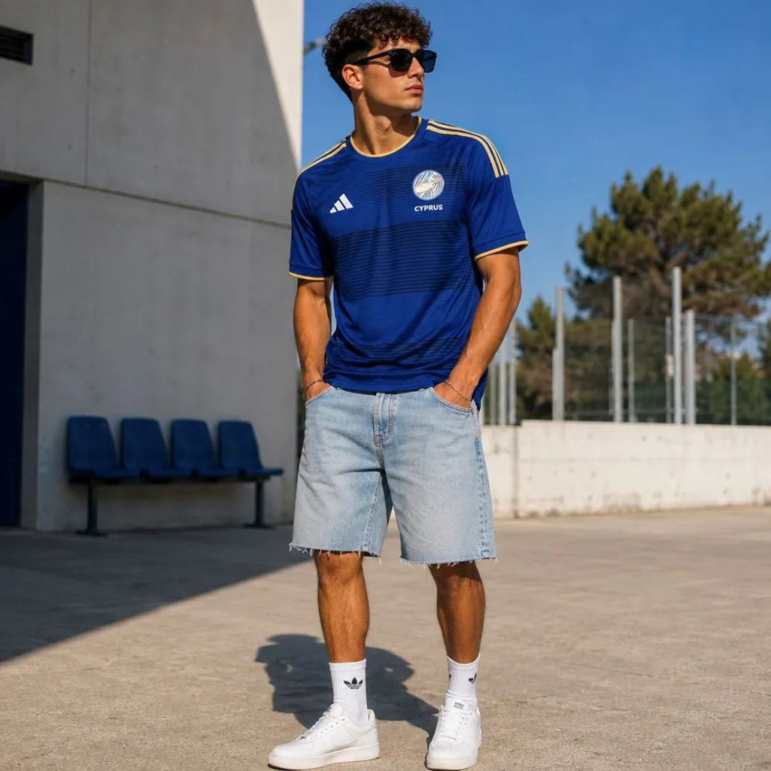Adidas Cyprus National Team Official Away Jersey T-shirt Navy 2026-2028