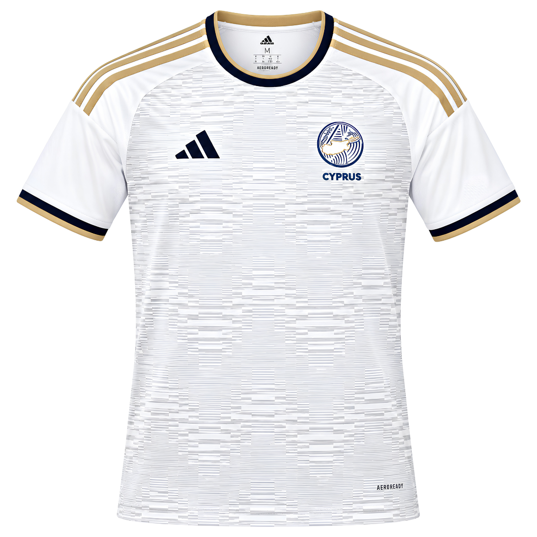 Adidas Cyprus National Team Official Away Jersey T-shirt White 2026-2028