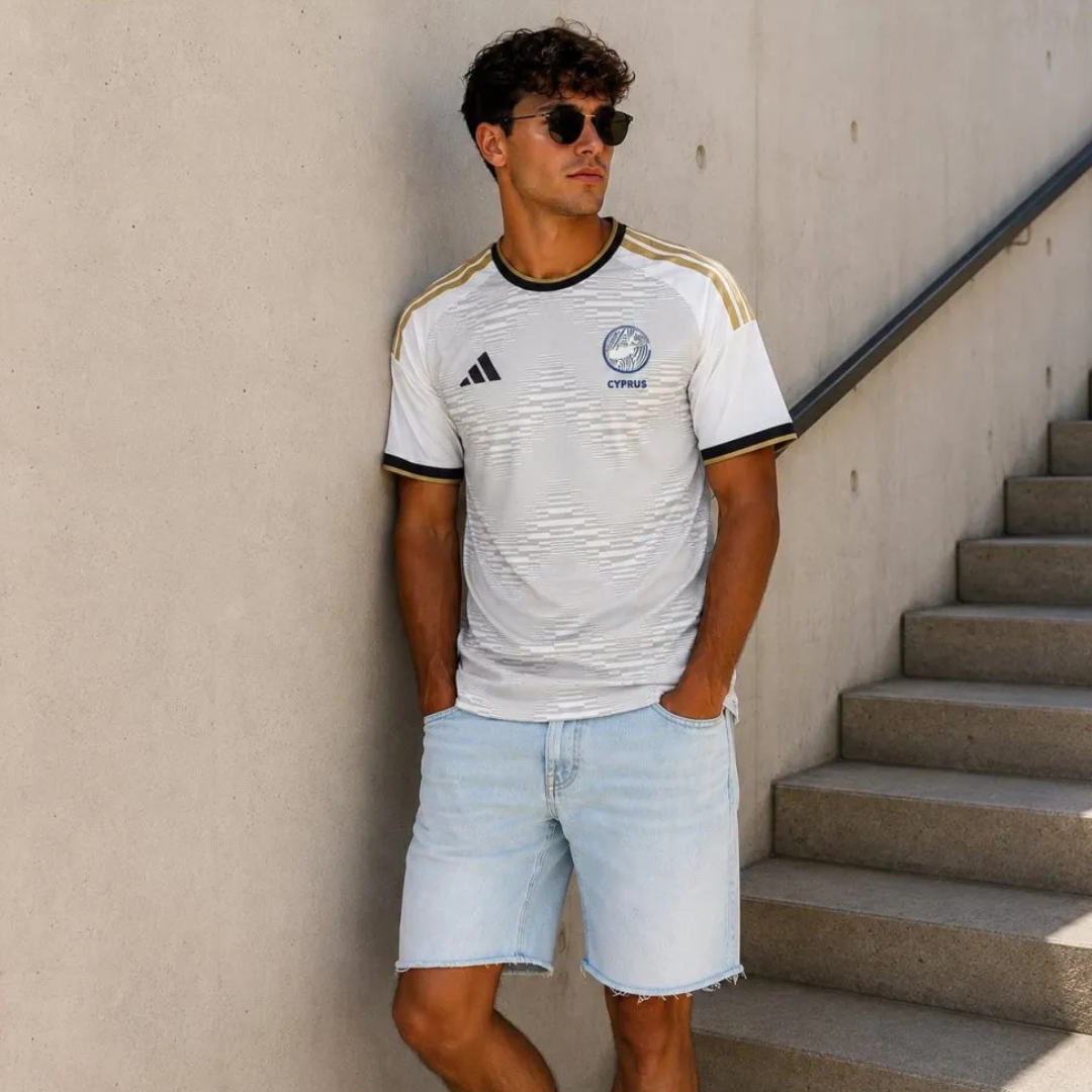Adidas Cyprus National Team Official Away Jersey T-shirt White 2026-2028