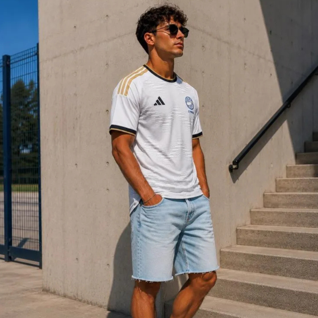 Adidas Cyprus National Team Official Away Jersey T-shirt White 2026-2028