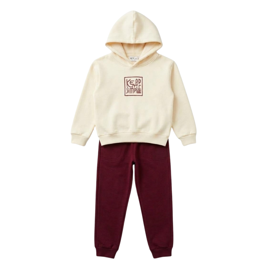 Nek Kids Wear Junior Girls Tracksuit Set Beige 122426-15
