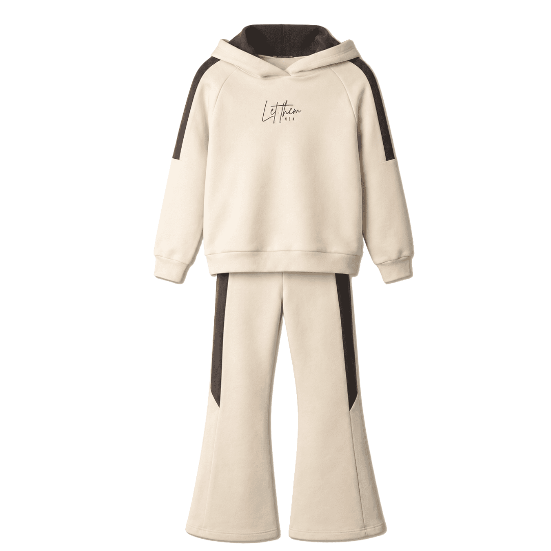 Nek Kids Wear Junior Girls Tracksuit Set Beige 123526-24