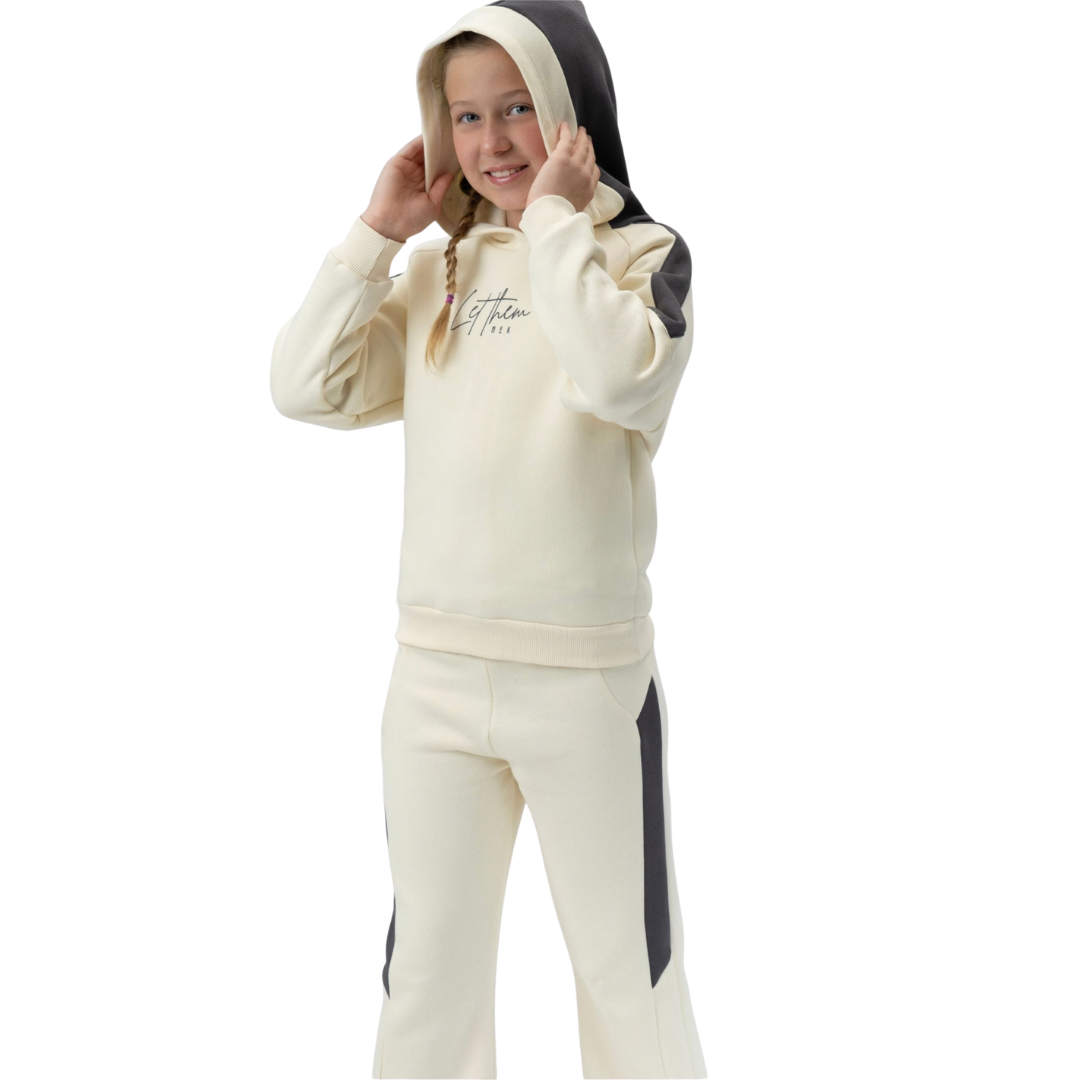 Nek Kids Wear Junior Girls Tracksuit Set Beige 123526-24