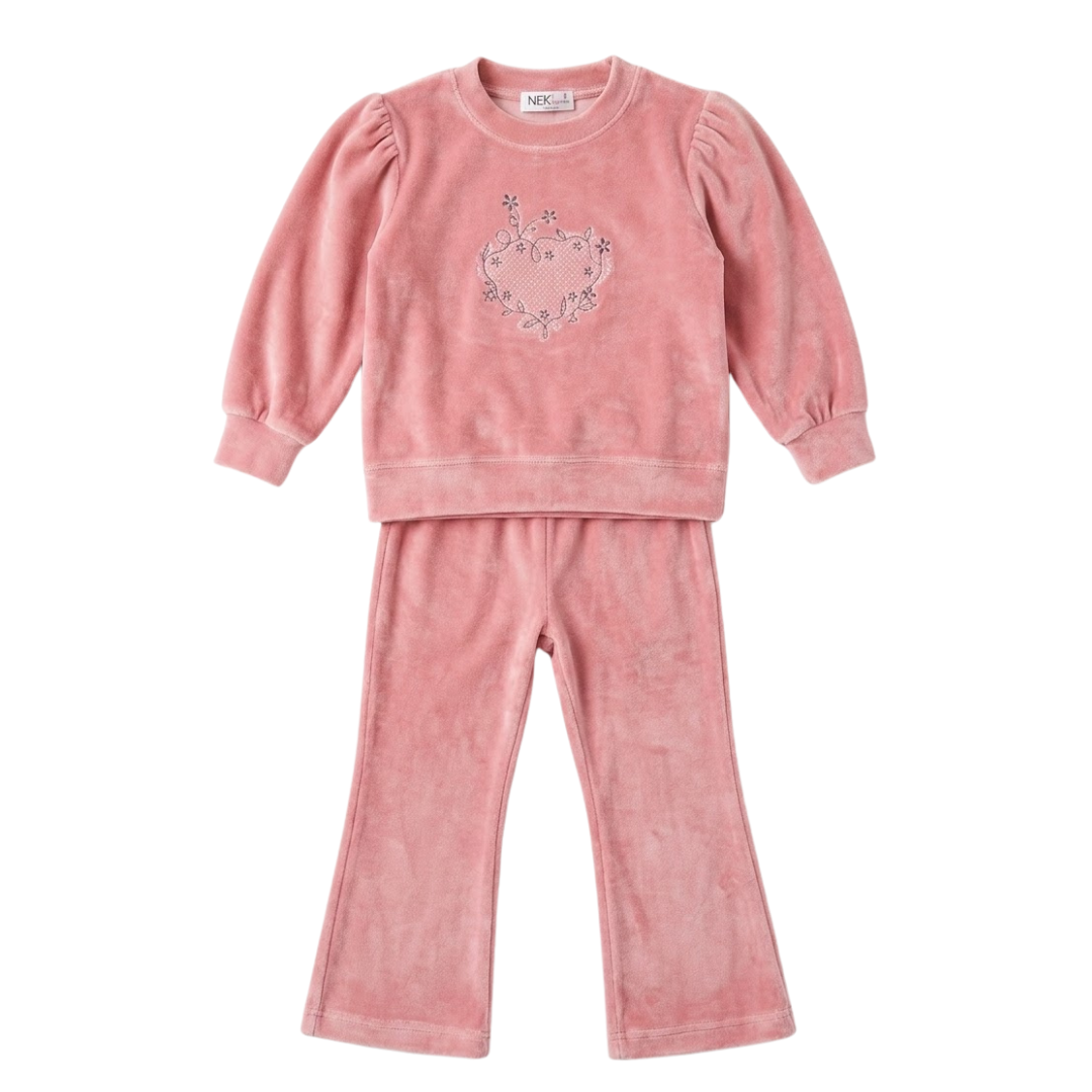 Nek Kids Wear Girls Tracksuit Set Pink 131426-153