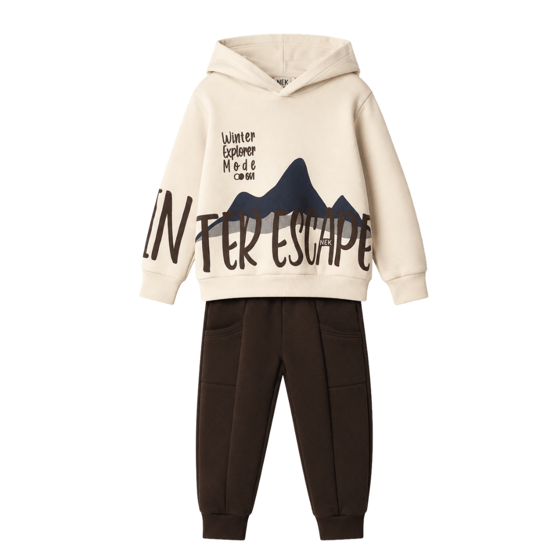 Nek Kids Wear Boys Tracksuit Set  Beige 141726-16