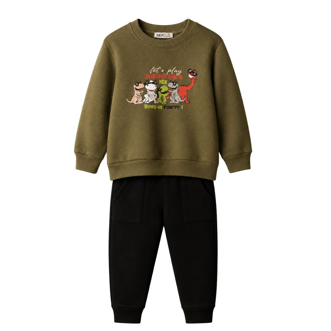 Nek Kids Wear Boys Tracksuit Set  Khaki 142626-61