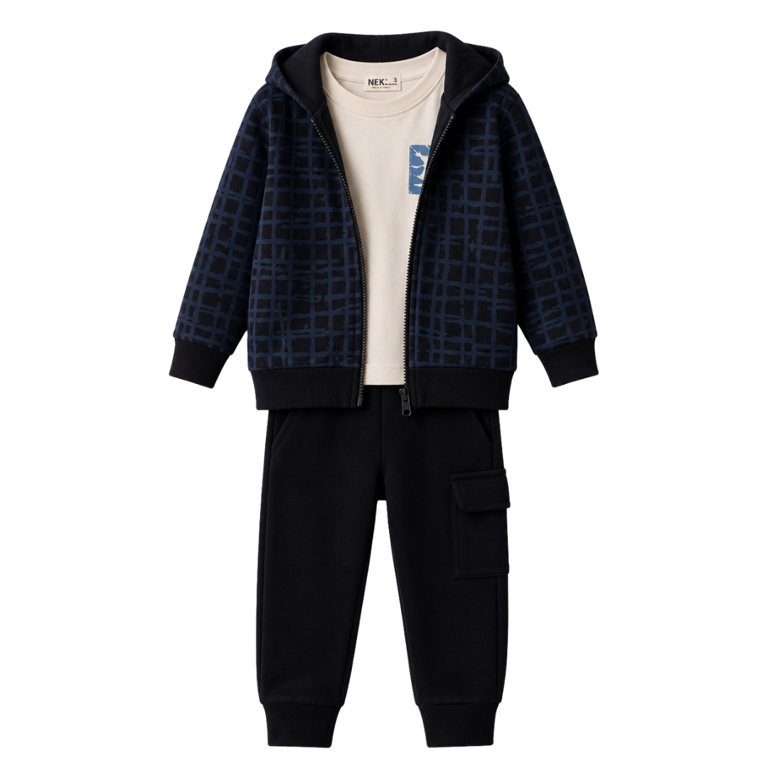 Nek Kids Wear Boys Tracksuit 3 Piece Set  Navy 143726-109